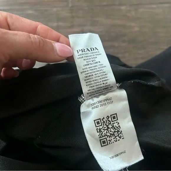 Prada Men’s Technical Crew Neck Logo Sweatshirt in Black Sz M - Picture 9 of 10